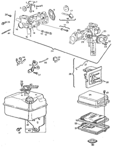 Detail B - Engine, Rear Diagram and Parts List for 80202-2369-01  Briggs and Stratton Engine